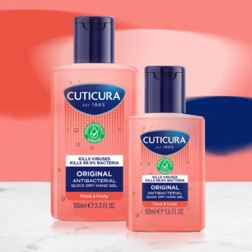 Cuticura Original Floral & Fruity Antibacterial quick dry hand gel range