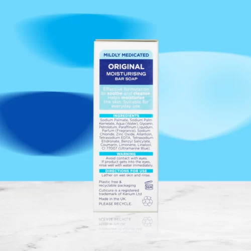 Cuticura Mildly Medicated Bar Soap 100g - Side 2 of Box