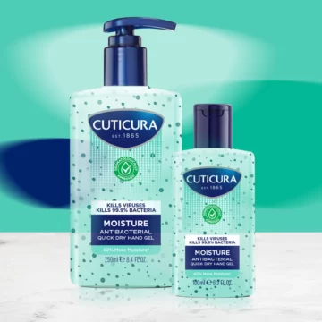 Cuticura Moisture Antibacterial quick dry hand gel range