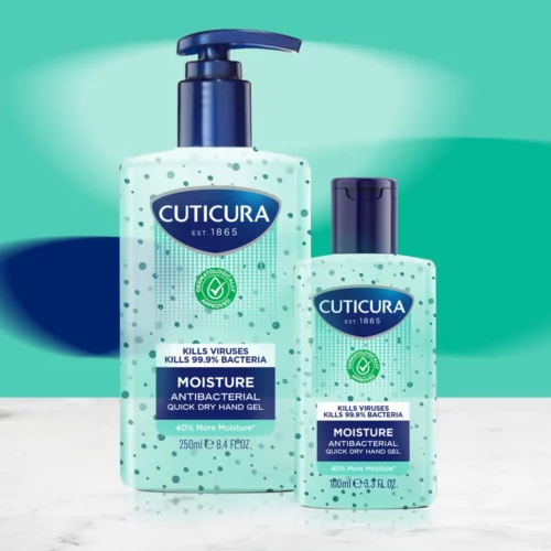 Cuticura Moisture Antibacterial quick dry hand gel range