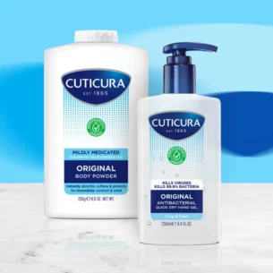 Cuticura 250g Body Powder and Original 250ml Hand Gel